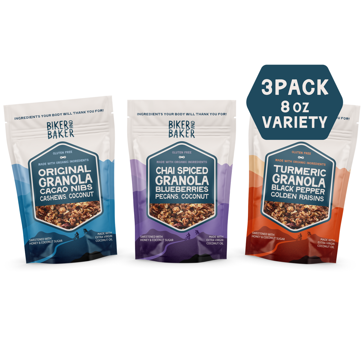 Gratitude Granola Variety 3 Pack - 8oz Bundle