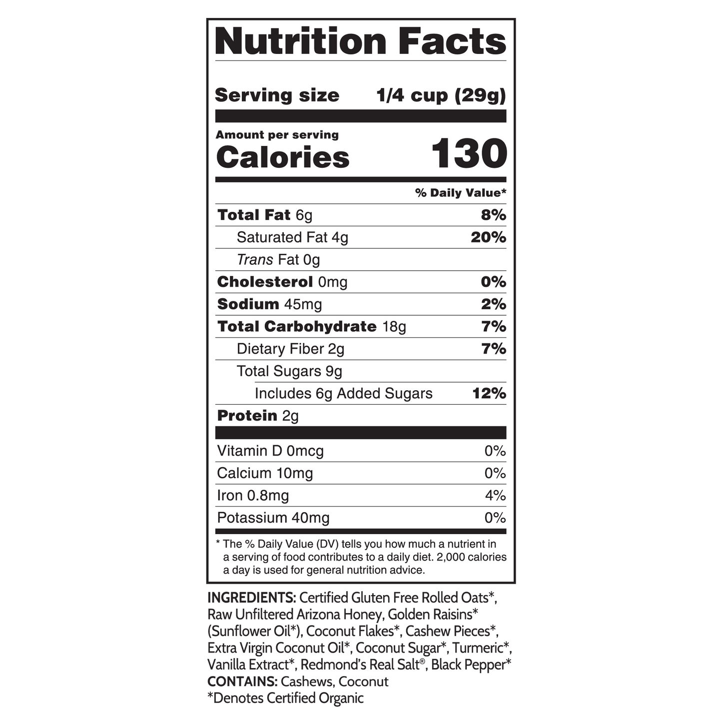 8oz Turmeric Granola